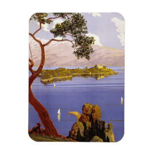 Lake Garda Vintage Travel Poster Magnet
