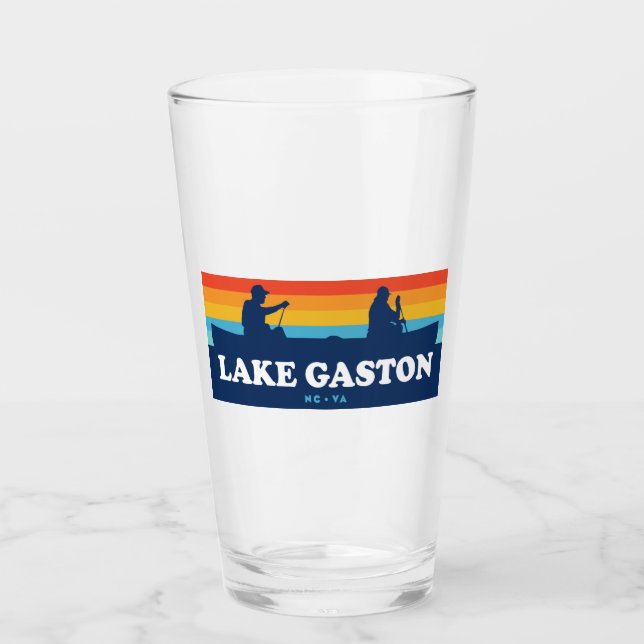 Lake Gaston North Carolina Virginia Canoe Glass (Front)