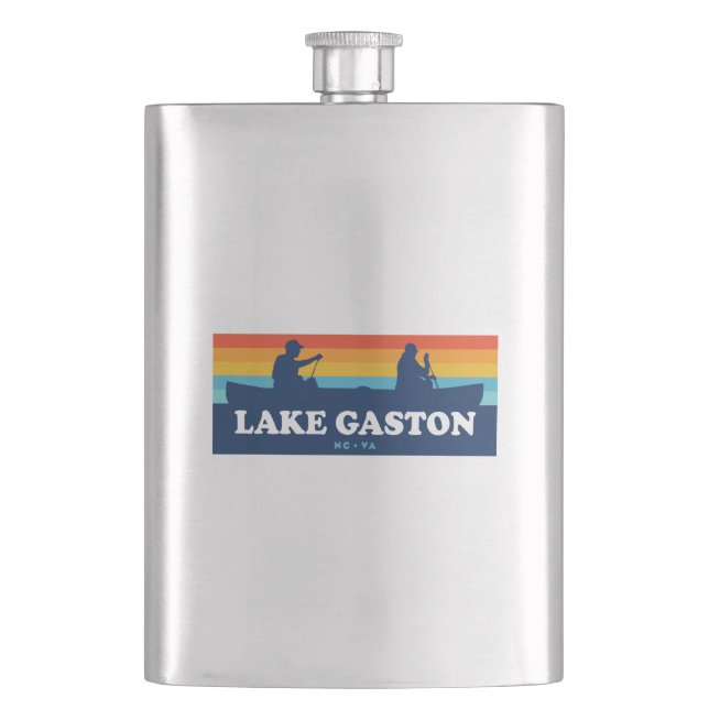 Lake Gaston North Carolina Virginia Canoe Hip Flask (Front)