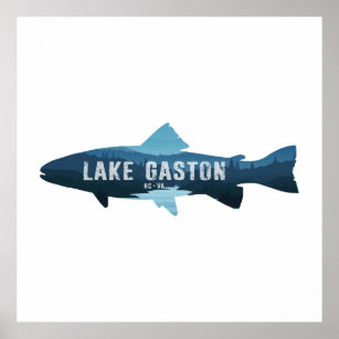 Lake Gaston North Carolina Virginia Fish Poster