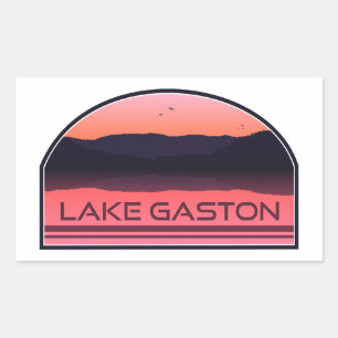 Lake Gaston North Carolina Virginia Red Sunrise Rectangular Sticker