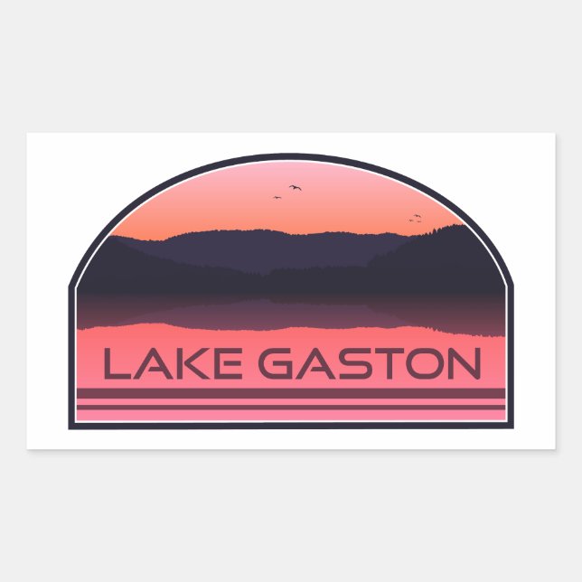 Lake Gaston North Carolina Virginia Red Sunrise Rectangular Sticker (Front)