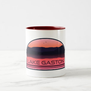 Lake Gaston North Carolina Virginia Red Sunrise Two-Tone Coffee Mug