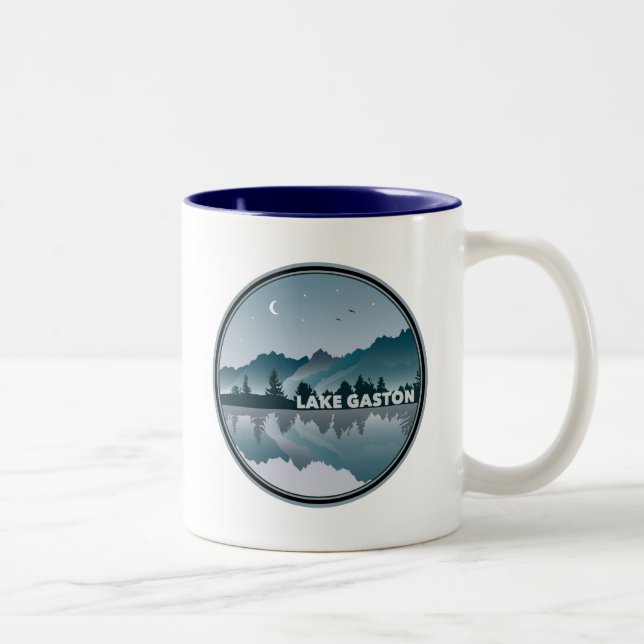 Lake Gaston North Carolina Virginia Reflection Two-Tone Coffee Mug (Right)