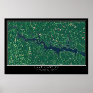 Lake Gaston North Carolina - Virginia Satellite Poster