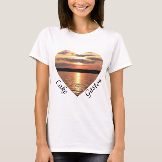 Lake Gaston Sunset Heart With Lake Gaston Text T-Shirt