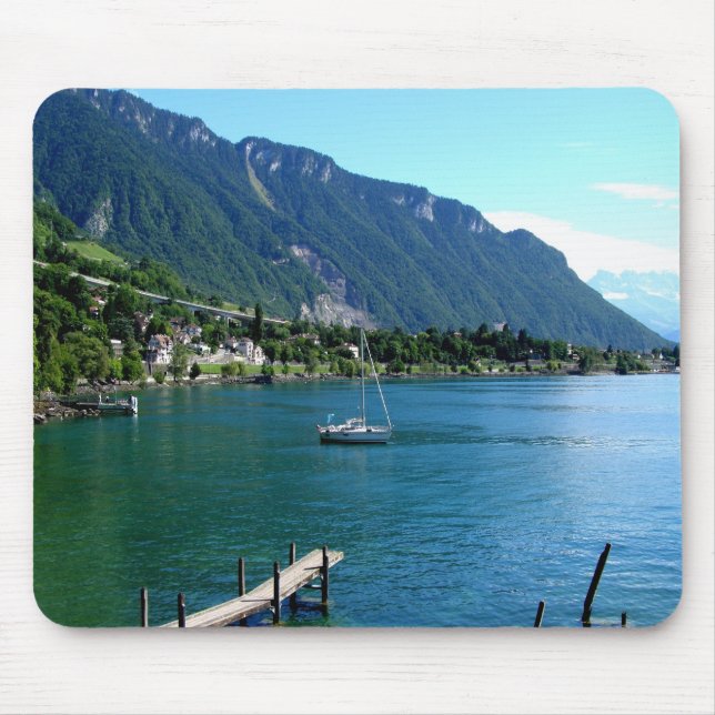 Lake Geneva in summer Mouse Mat (Front)