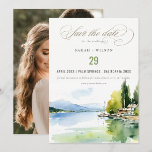Lake Geneva Switzerland Landscape Wedding Photo Save The Date