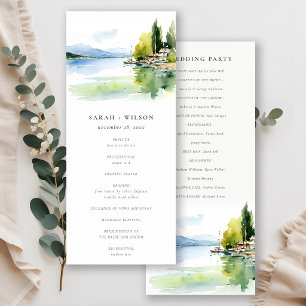 Lake Geneva Switzerland Landscape Wedding Program Invitation