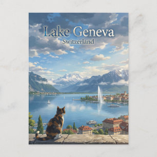 Lake Geneva Switzerland Postcard