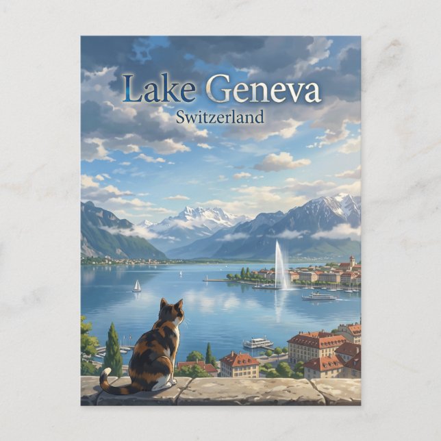 Lake Geneva Switzerland Postcard (Front)