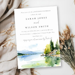 Lake Geneva Switzerland Scape Wedding Anniversary Invitation