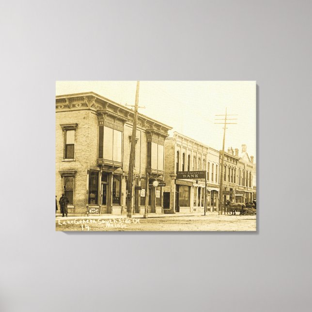 Lake Geneva Wisconsin 1910 South Side Main Street  Canvas Print (Front)