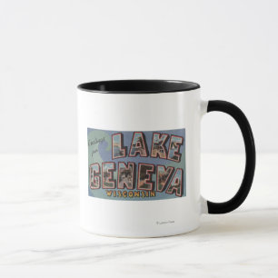 Lake Geneva, Wisconsin - Large Letter Scenes Mug