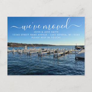 Lake Geneva Wisconsin Moving Announcement Postcard