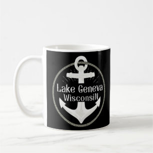 Lake Geneva Wisconsin Nautical Anchor  Coffee Mug