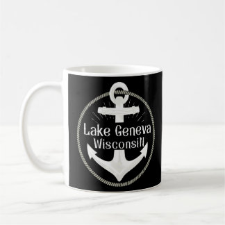 Lake Geneva Wisconsin Nautical Anchor  Coffee Mug