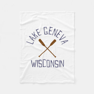 Lake Geneva Wisconsin Outdoors Vintage 1 Fleece Blanket