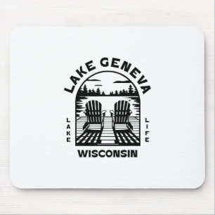 Lake Geneva Wisconsin Outdoors Vintage 3 Mouse Mat