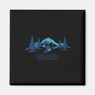 Lake Geneva Wisconsin Ski Resort Skiing Skier  Magnet