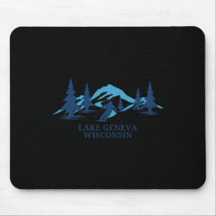 Lake Geneva Wisconsin Ski Resort Skiing Skier Mouse Mat