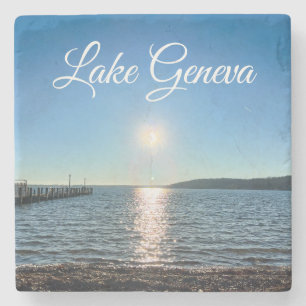 Lake Geneva Wisconsin Stone Coaster