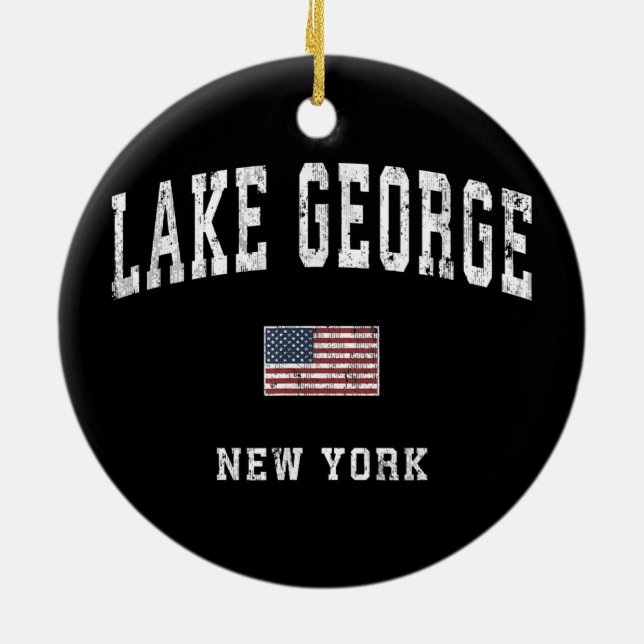 Lake george Ceramic Ornament (Back)