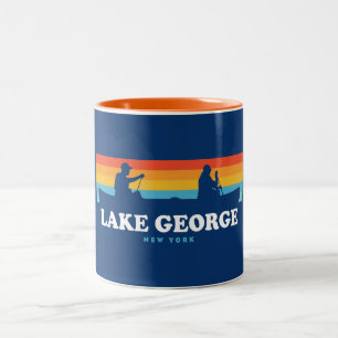 Lake George, New York Canoe Two-Tone Coffee Mug
