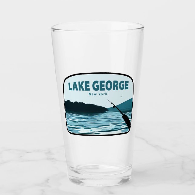 Lake George New York Fishing Rod Glass (Front)