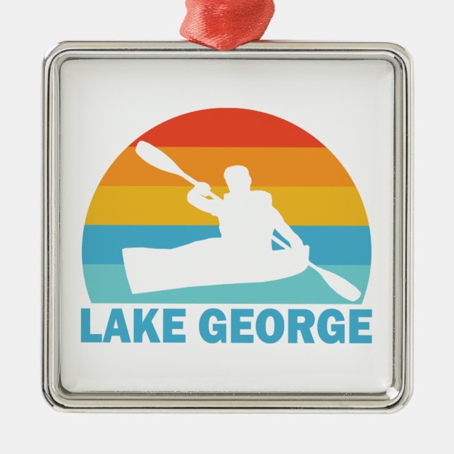 Lake George New York Kayak Metal Tree Decoration (Front)