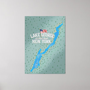 Lake George New York Map Canvas Print