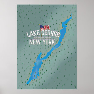 Lake George New York Map Poster