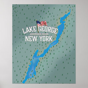 Lake George New York Map Poster