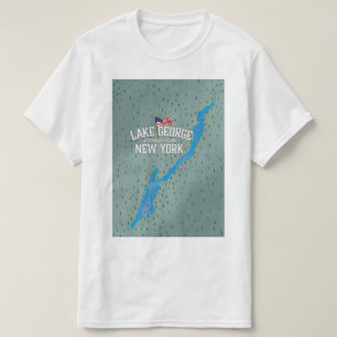 Lake George New York Map T-Shirt