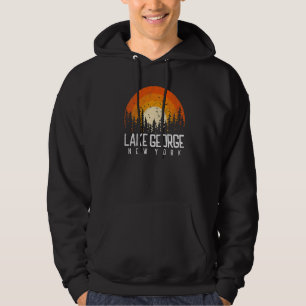 Lake George New York NY  Retro Vintage 70s 80s 90s Hoodie