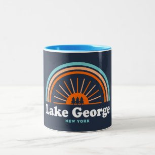 Lake George, New York Rainbow Two-Tone Coffee Mug