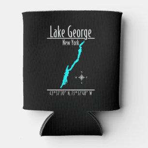 Lake George New York Shoreline Map Coordinates Can Cooler