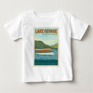 Lake George, New York   Vintage Boat Baby T-Shirt