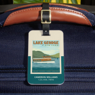 Lake George, New York   Vintage Boat Luggage Tag
