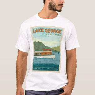 Lake George, New York   Vintage Boat T-Shirt