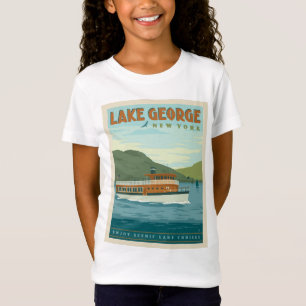 Lake George, New York Vintage Boat T-Shirt