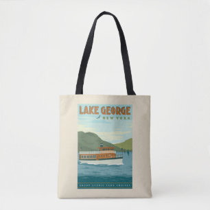 Lake George, New York   Vintage Boat Tote Bag