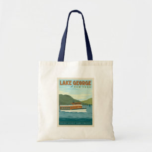 Lake George, New York   Vintage Boat Tote Bag