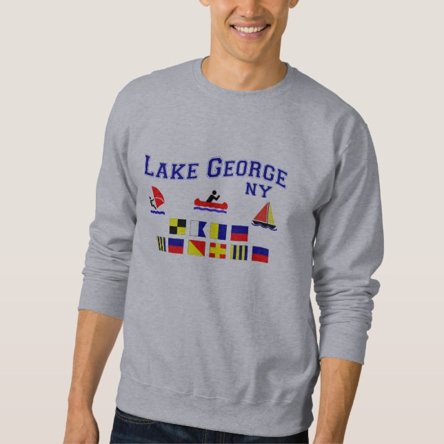 Lake George NY Signal Flags Sweatshirt (Front)