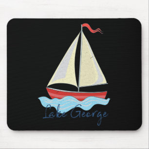 Lake George Ny Vacation Sail Boat Sailing Boating  Mouse Mat