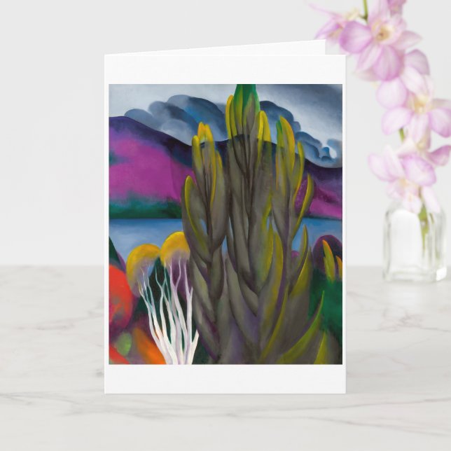 Lake George White Birch | Georgia O'keeffe | Card (Orchid)