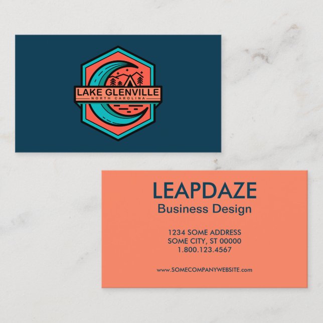 LAKE GLENVILLE NC moon hexa Business Card (Front/Back)
