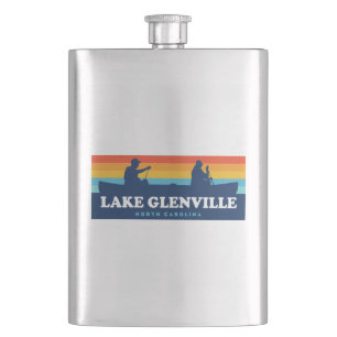 Lake Glenville North Carolina Canoe Hip Flask