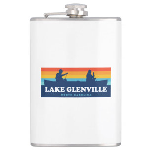 Lake Glenville North Carolina Canoe Hip Flask