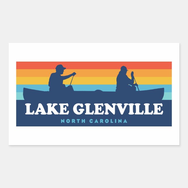 Lake Glenville North Carolina Canoe Rectangular Sticker (Front)